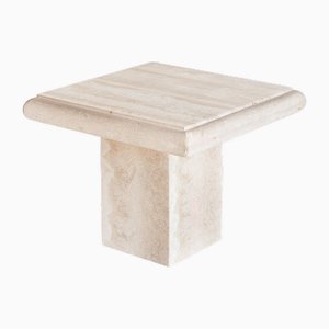 Vintage Side Table in Travertine Marble, 1980s