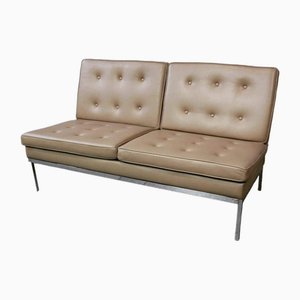 Sofá de dos plazas de cuero Mod. 65 de Florence Knoll Bassett para Knoll International, años 60