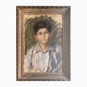 Glauco Cambon, Portrait of a Young Boy, 1900s, Pastel on Paper