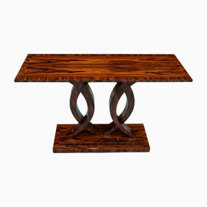 Art Deco Style Console Table in Reel Wood Veneer and Black Piano Lacquer by Mario Schilder