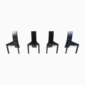 Chaises de Salle à Manger Courbes Vintage en Bois, 1980s, Set de 4
