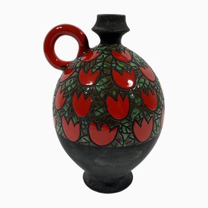 Pottery Vase Tulipani Rossi from Alvino Bagni, 1970s