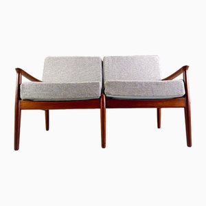 Sofá de dos plazas Mid-Century de teca de Svend Åge Madsen para Glostrup, años 60