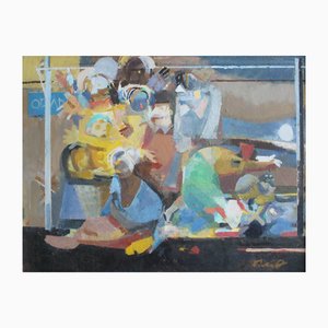 Victor Karnauh, In the Din of Racing, Oil on Canvas