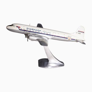 Flugzeugmodell einer Sas Dc-6 aus Metall, 1950er