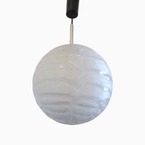 Lámpara de bola de vidrio helado de Doria Leuchten, Alemania, años 70