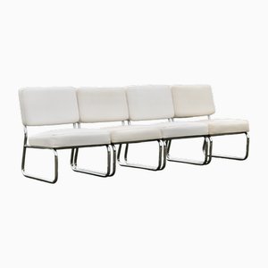Modular Sofa in Steel & Imitation Leather, 1974, Set of 4