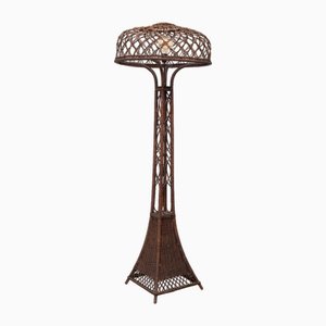 Wicker Floor Lamp by l.P.H. De Ridder Amsterdam, 1920s