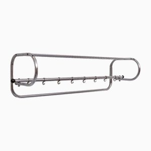 Art Deco Chrome Wall Coat Rack, Holland, 1930s