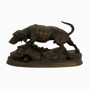 Jules Moigniez, Chien de Chasse en Prowl, 1880, Métal