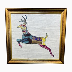 Vintage Wandbehang mit Hirschrahmen, 1980er