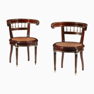 Sillas de salón francesas de caoba, siglo XIX, 1870. Juego de 2