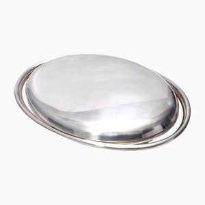 Vintage Italian Silver-Plated Metal Serving Plate by Lino Sabattini, 1970s