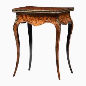 Kingwood & Parquetry Serpentine Card Table, 1860