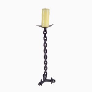 Candelabro brutalista Mid-Century de cadena de suelo, Francia, años 60