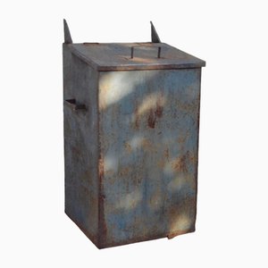 Large Industrial Metal Trash Can, 1960s