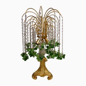 Lampe de Bureau Cascade de Murano en Verre et Bronze, 1970s