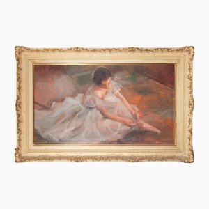 Miloslava Vrbova-Štefková, Ballerina, Oil Painting, Mid-20th Century