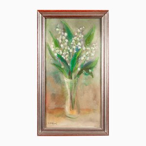 Miloslava Vrbova-Štefková, Lilies of the Valley in a Vase, Oil Painting, Mid-20th Century