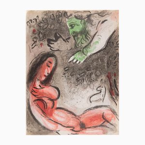 Marc Chagall, God and Eve, Lithograph, 1960