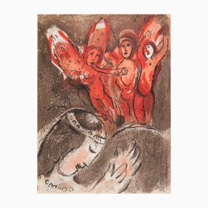 Marc Chagall, Sarah and the Angels, Lithograph, 1960