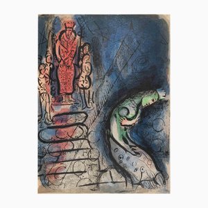 Marc Chagall, Ahasuerus Sends Vasthi Away, Lithograph, 1960