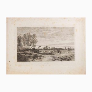 Alexandre Segé, View of Ostia, Etching, 1860s