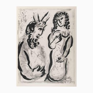 Marc Chagall, Sarah and Moses, Héliogravure, 1960
