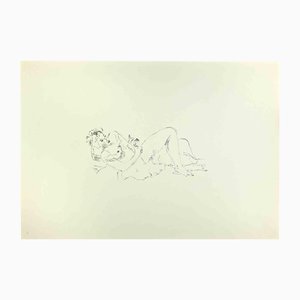 Filippo De Pisis, Lesbia with the Sparrow, Lithograph, 1968