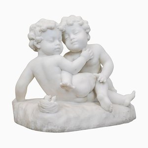 Carrara Marble Sculpture by L. Landucci, Early 20th Century