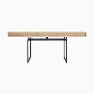 Dark Grey and White Stained Oak Office Desk by Bodil Kjaer for Karakter