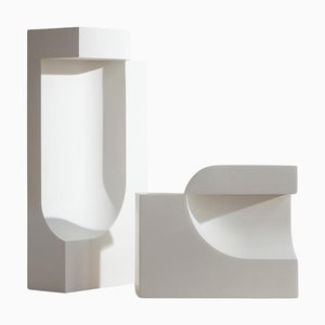 Moby 1 and 2 White Table Lamps by Birgitte Due Madsen for Karakter, Set of 2