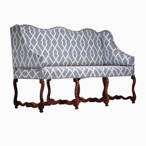 Niederländisches Leinen & Sofa aus Nussholz