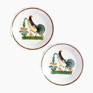Antique Rooster Plates, Set of 2