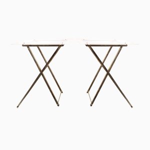 Golden Side Tables, 1980s, Set of 2