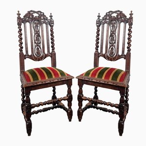 Set of Louis XIII Style Oak Chairs