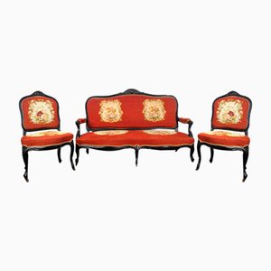 Napoleon III Noici Wooden Living Room, Set of 3