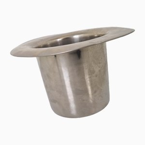 Art Deco Style Metal Top Hat Ice Bucket, 1980s