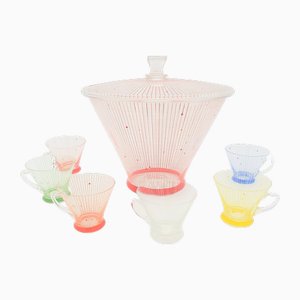 Vintage Glass Bowl Set, 1950s, Set of 7