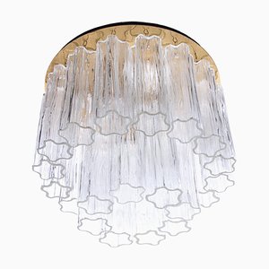 Lámpara de techo de cristal de Murano y latón de JT Kalmar para Kalmar, años 60