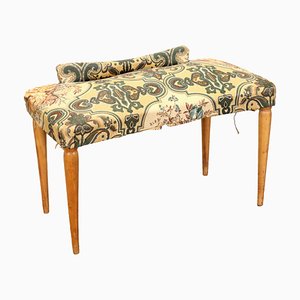 Vintage Bank aus Buche & Kunstleder, 1950er