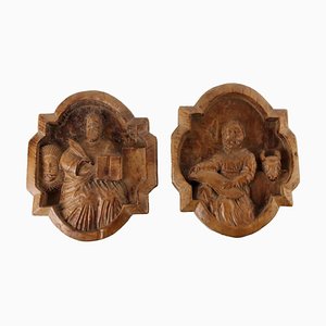Tiles with Evangelist Saints, Early 20th Century, Set of 2