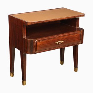 Vintage Italian Bedside Table in Exotic Wood, 1950s