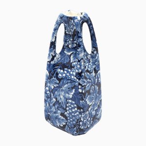 Vase Art Nouveau Antique en Raisin Bleu en Silex pour Rörstrand, Suède, 1920s