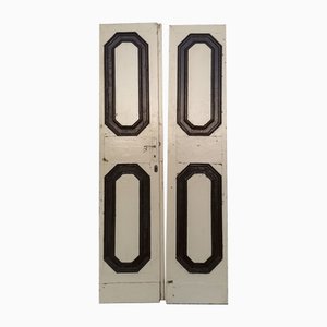 18th Century Internal Double Door with Painted Hexagonal Tiles