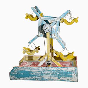 Holz Mobile mit Kettenmechanismus aus Lackiertem Holz, 1940er