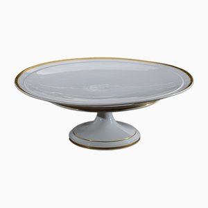 Alzata Meissen in porcellana bianca con filetto dorato, XVIII secolo, Germania