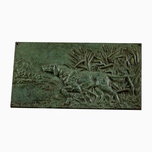 Metal Plate of Hunting Scene with Setter Dog, 1890s-1910s