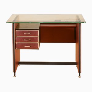 Burgundy Desk by Umberto Mascagni, 1950s