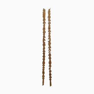 Baroque Carved and Gilded Wood Garland Altarpiece Fragments, Spain, 18th Century, Set of 2
